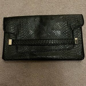 Boutique faux reptile skin clutch